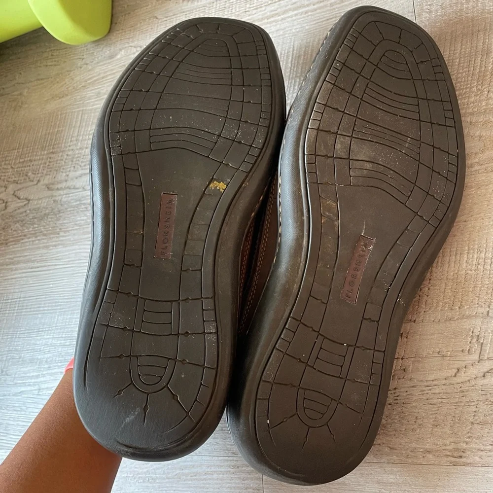 Florsheim Brown Boat Shoes with Moccasin Stitching 10 Wide